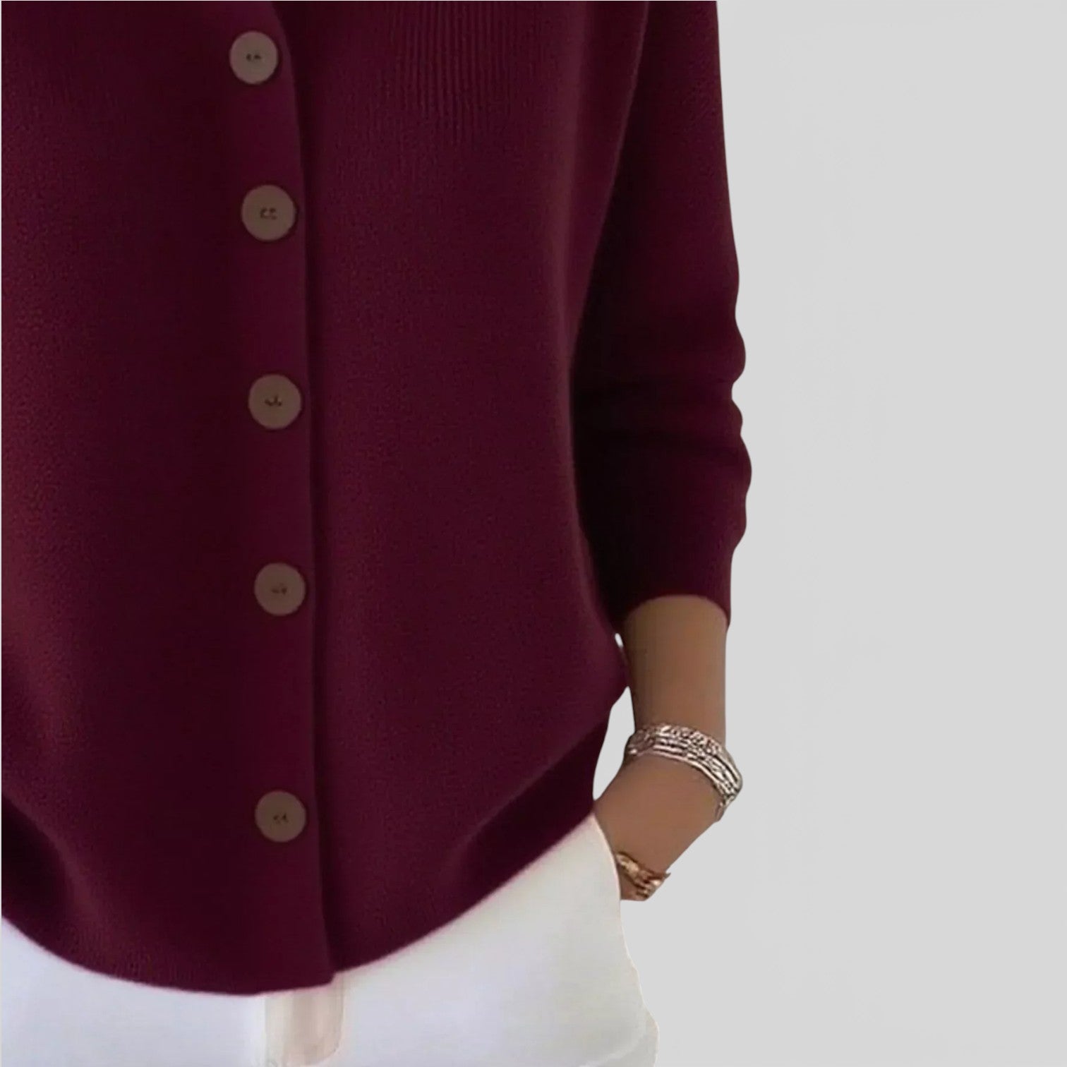 Rosanna | Knit Polo-Collar Button Blouse