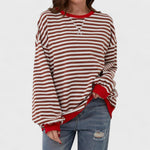 Contrast Collar Striped Jumper