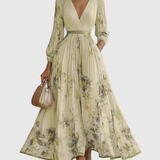 Amelia | Pleated Tie-Waist Maxi Dress