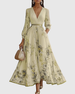 Amelia | Pleated Tie-Waist Maxi Dress