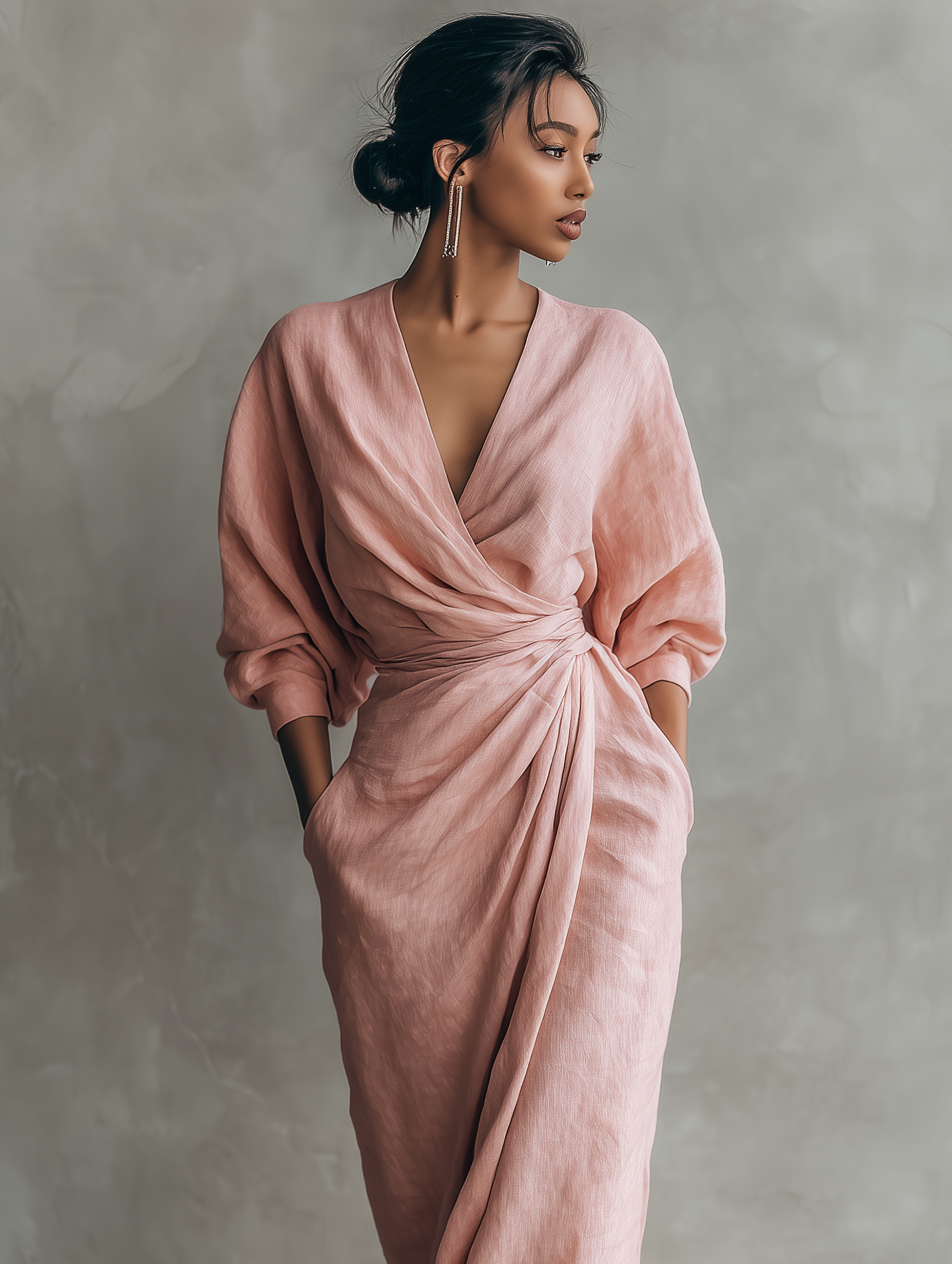 Sophie | V-Neck Linen Maxi Dress