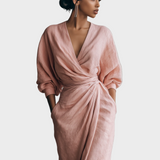 V-Neck Linen Maxi Dress