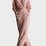 V-Neck Linen Maxi Dress