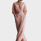 V-Neck Linen Maxi Dress