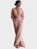 V-Neck Linen Maxi Dress