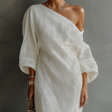 Alice | One-Shoulder Linen Maxi Dress