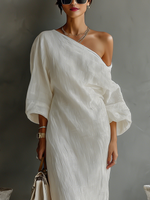 Alice | One-Shoulder Linen Maxi Dress