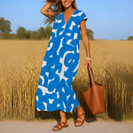 Araminta | Flowy Printed V-Neck Dress