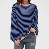 Contrast Collar Striped Jumper