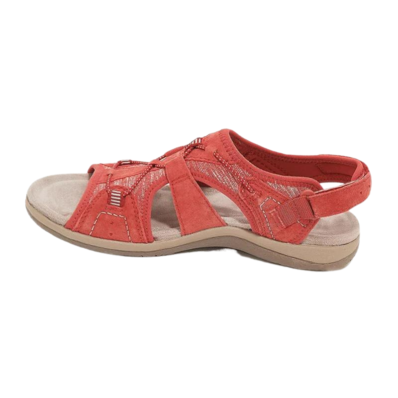 Ursula Orthopaedic Sandals Red, photo studio