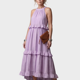 Kathleen | Open-Back Maxi Dress with Ruffles