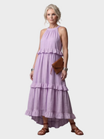 Kathleen | Open-Back Maxi Dress with Ruffles