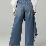 Wrap-Front Denim Trousers
