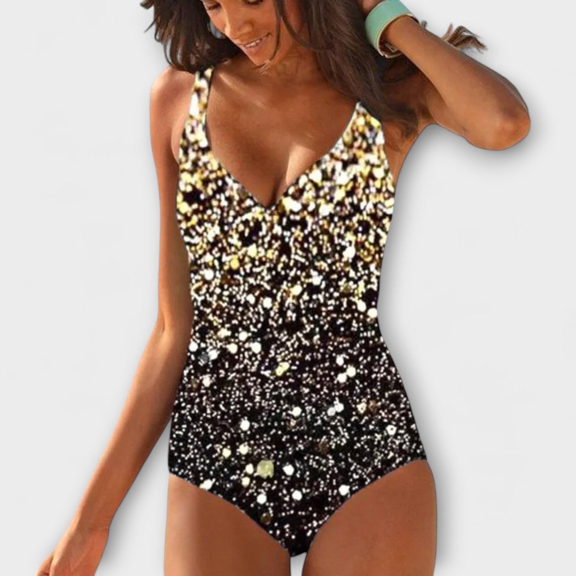 Three-Colour Bikini Set Brown, studio photo