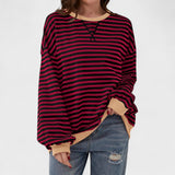 Contrast Collar Striped Jumper