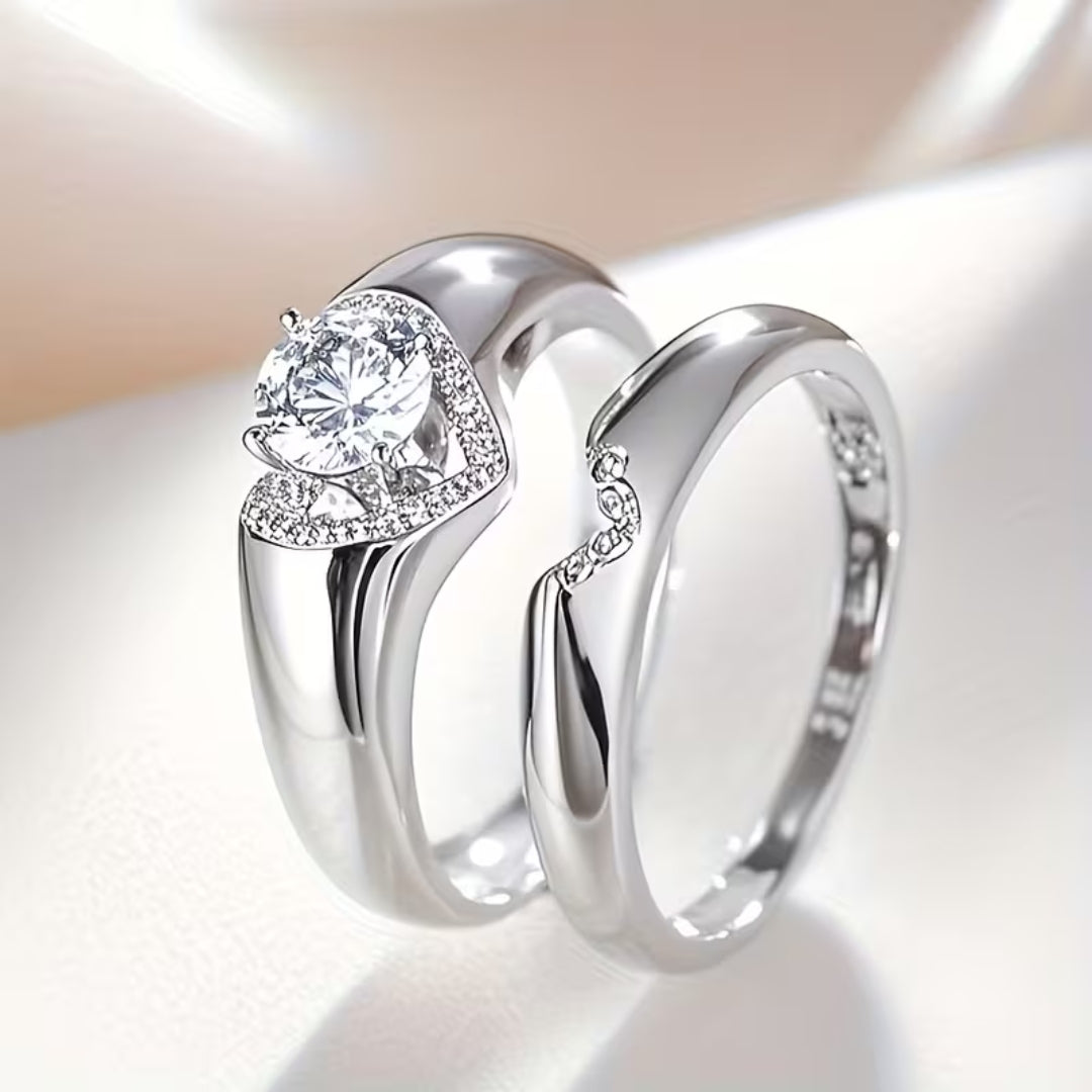Dervla | Heart Halo Duo Ring