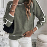 Contrast Stripe Turtleneck Jumper