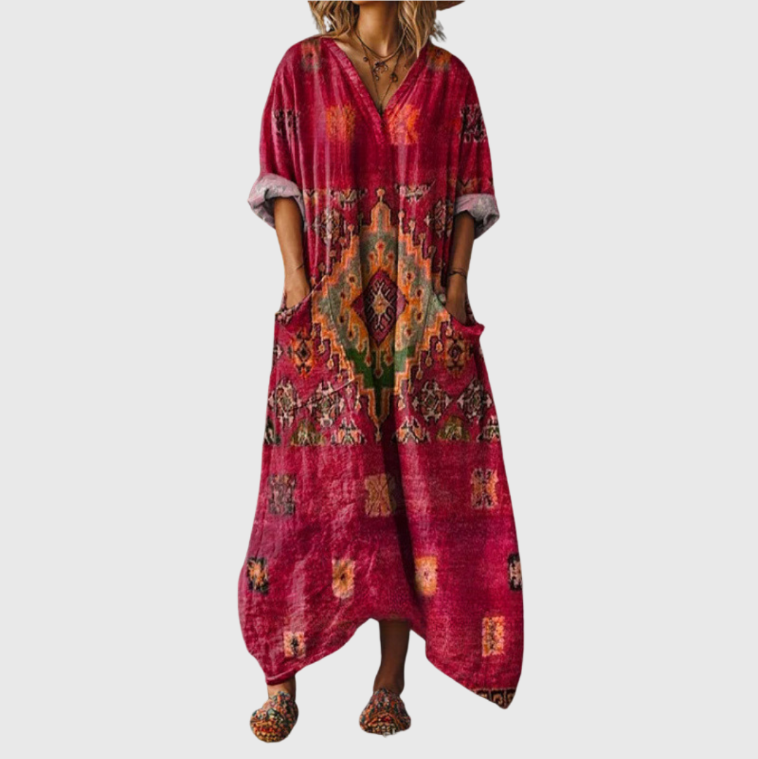 Colourful Print Maxi Dress