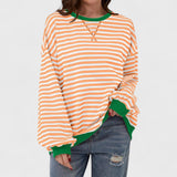 Contrast Collar Striped Jumper