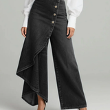Wrap-Front Denim Trousers
