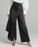 Wrap-Front Denim Trousers
