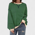 Contrast Collar Striped Jumper