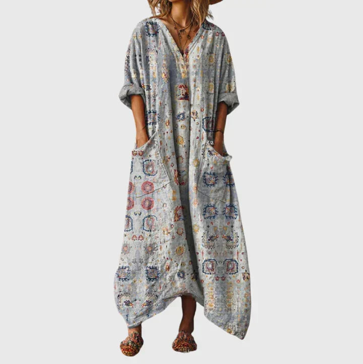 Colourful Print Maxi Dress