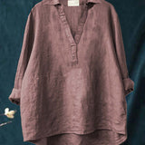 Elegant Summer Blouse in Black Linen