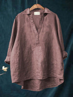 Elegant Summer Blouse in Black Linen