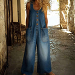 Vintage Denim Overalls with Large Pockets