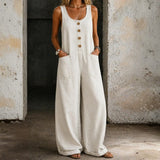 White Vintage Cotton Jumpsuit