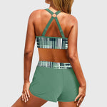 High-Waisted Ruched Bikini Set