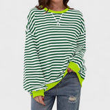 Contrast Collar Striped Jumper