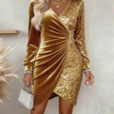Minerva | Sparkly V-Neck Wrap Dress