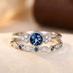 Sinead | Silver Sapphire Halo Ring
