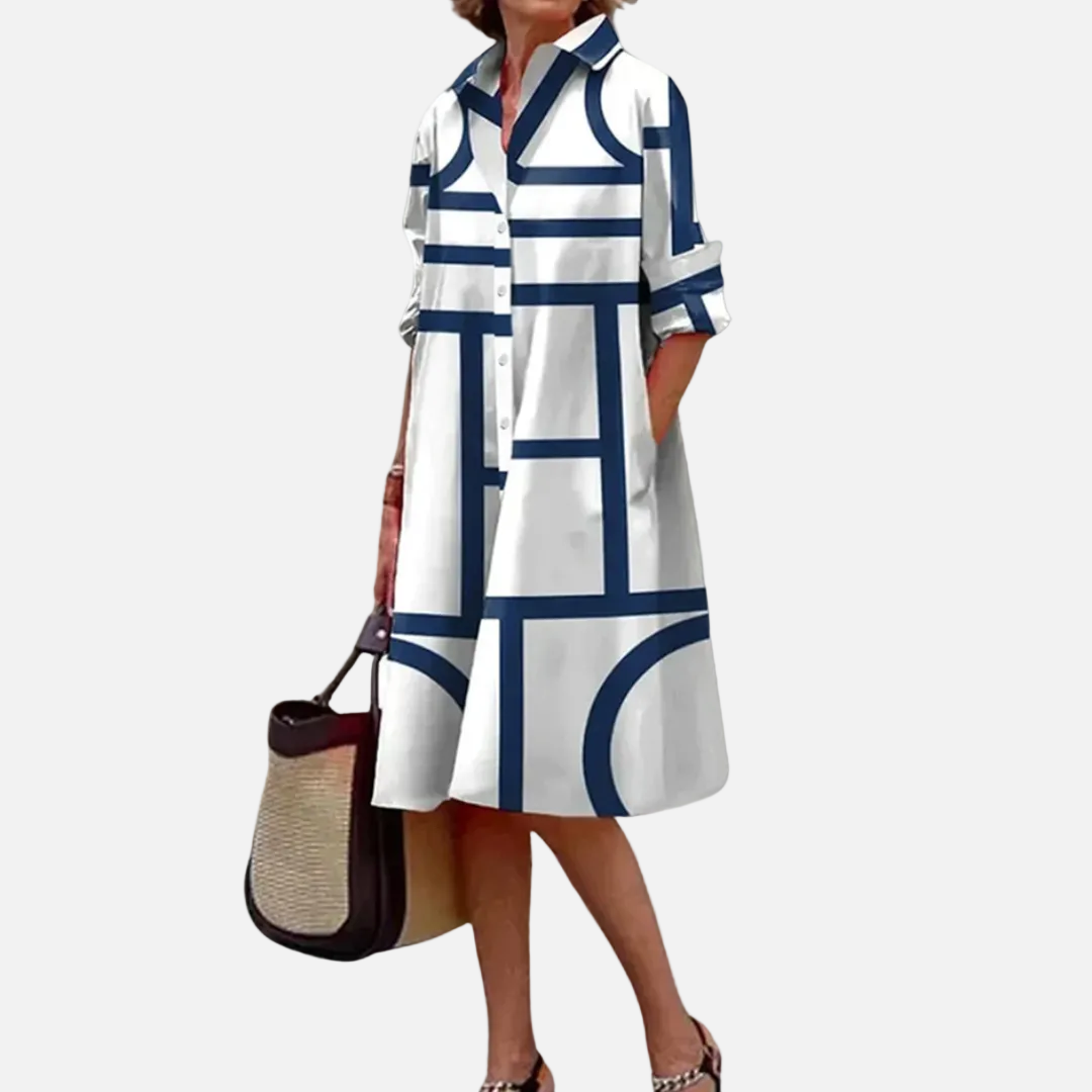 Geometric Print Midi Dress