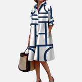 Geometric Print Midi Dress