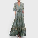 Ocean | Elegant Floral Maxi Dress