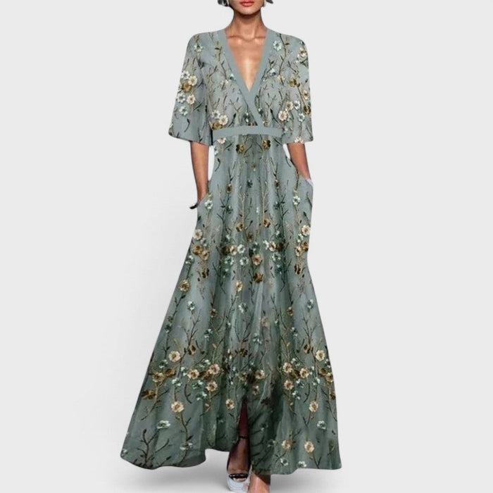 Ocean | Elegant Floral Maxi Dress