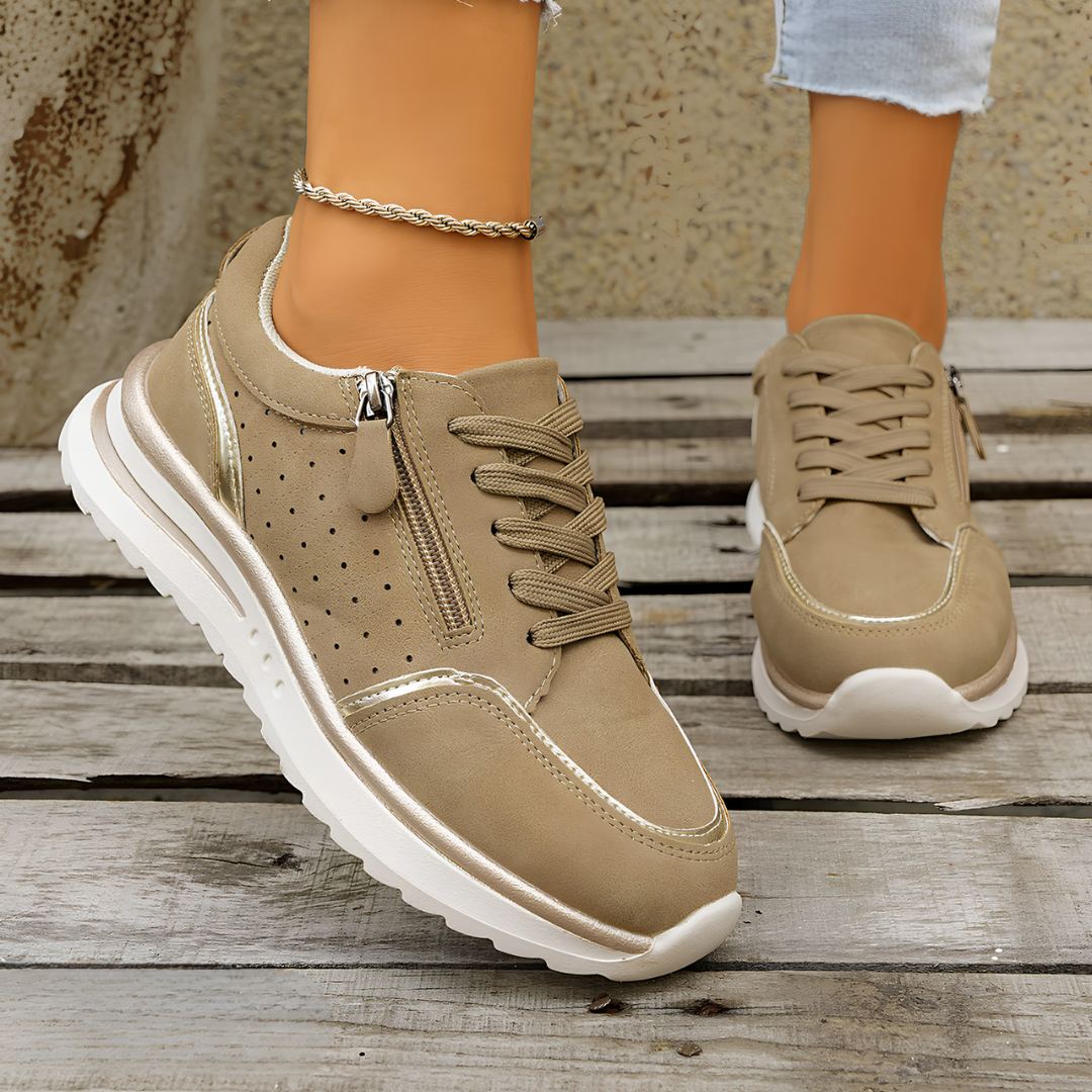 Bella Comfort Walking Sneakers Khaki, photo studio