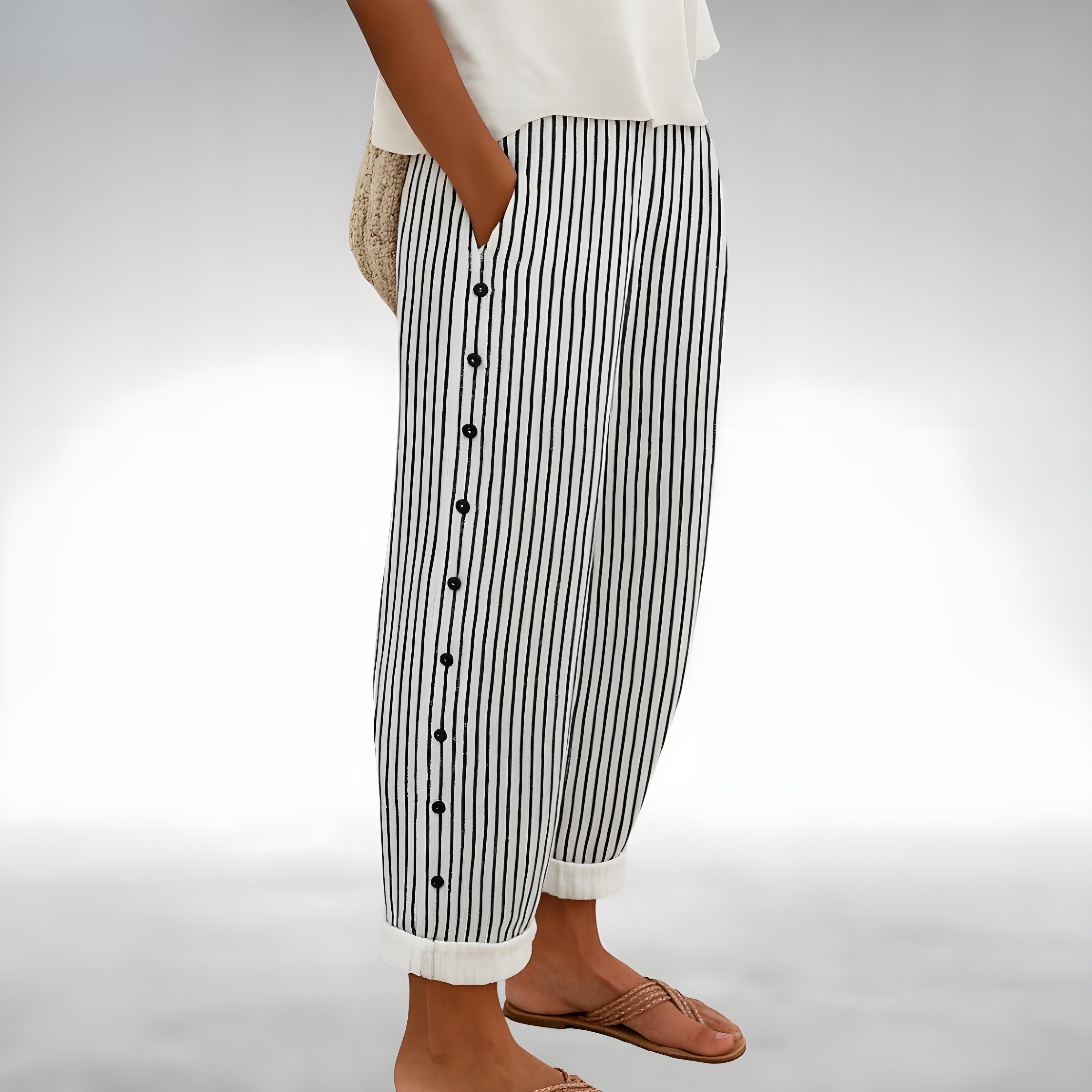 Milan Lightweight Comfort Pants Black, photo studio