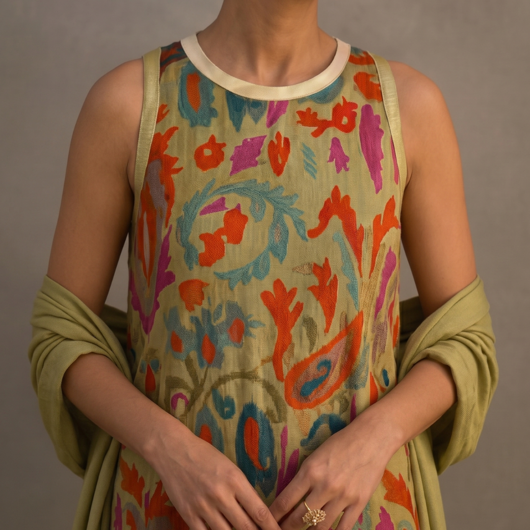 Danielle | Floral Maxi Dress with Matching Vest