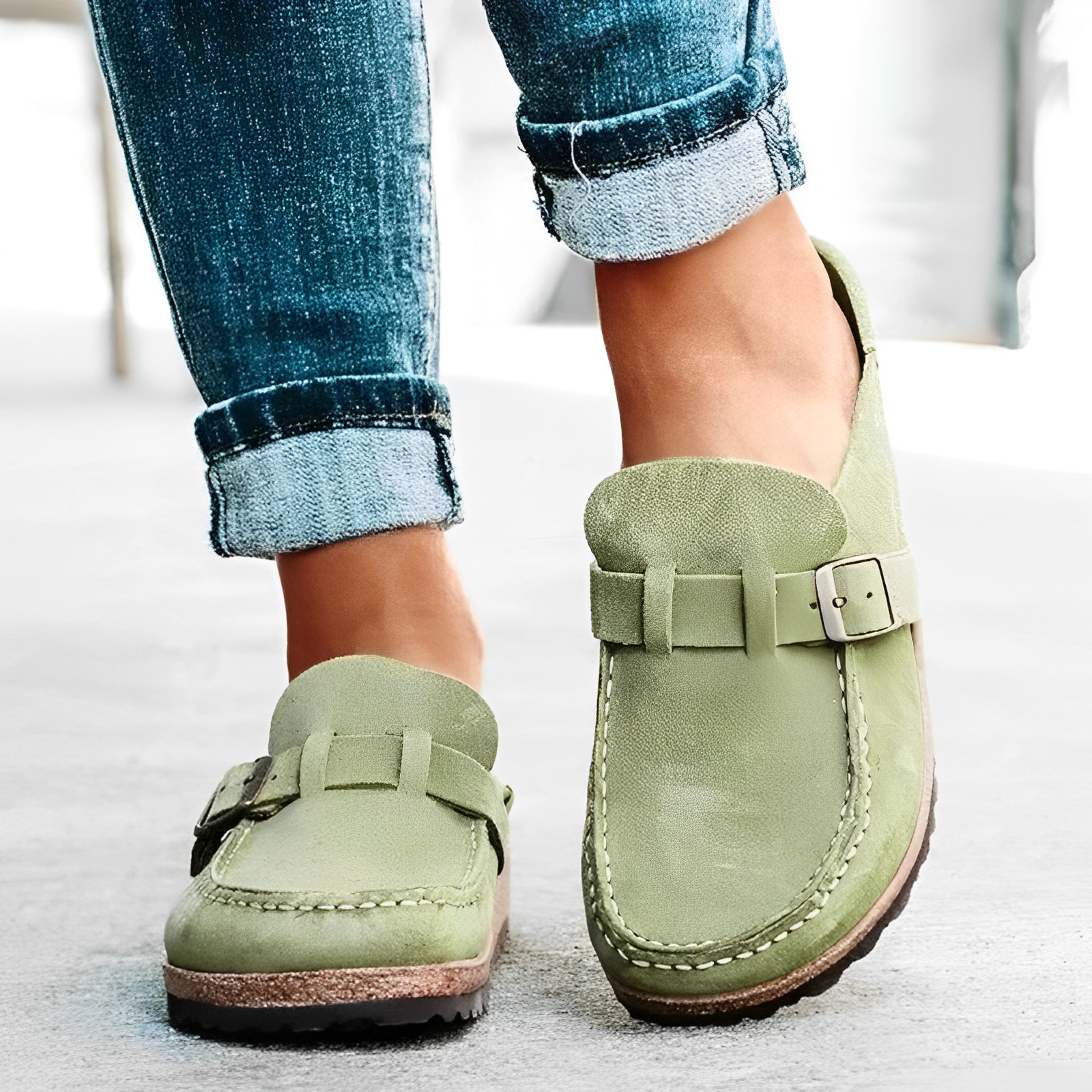 Frederica Orthopedic Comfort Sandals Light Green, photo studio