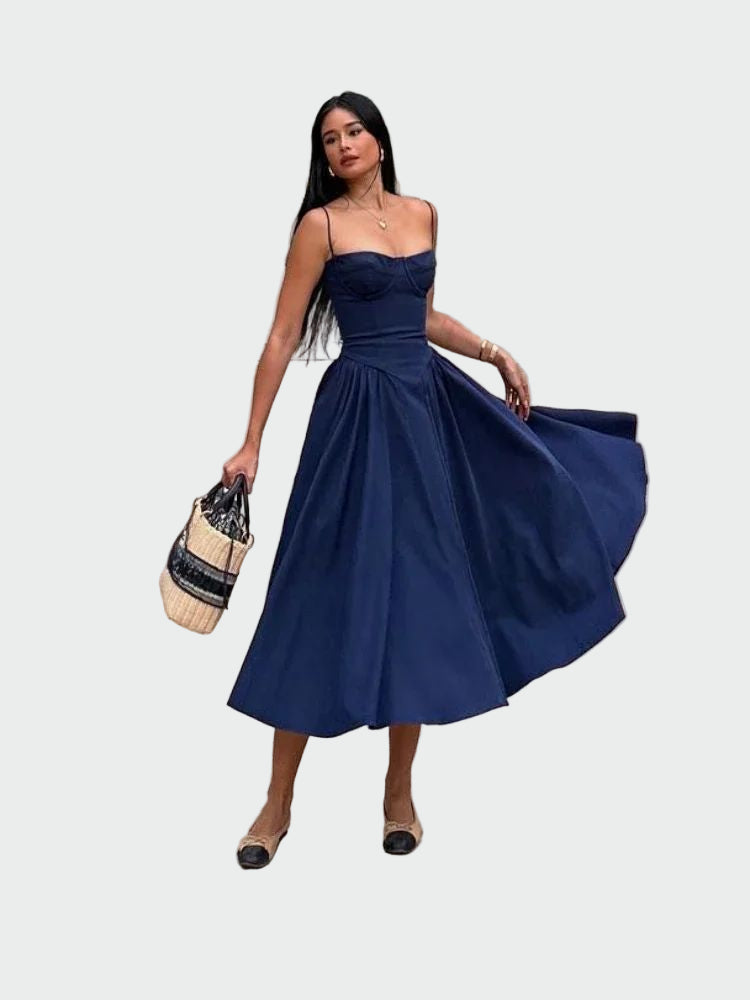 Jazmin | Elegant Dress for Women Navy, photo studio