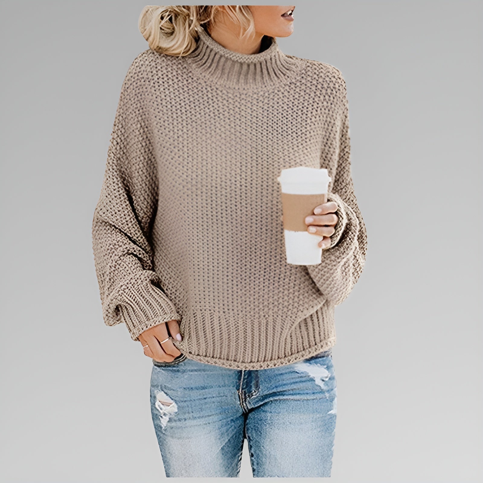 Orange High-Neck Jumper