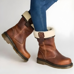 Lilia | Pull-On Lined Winter Boots with a Fold-Down Cuff