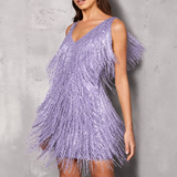 Millicent | Fringed V-Neck Cocktail Dress