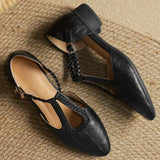 Anthea | Pointed T-Bar Shoes with a Braided Strap