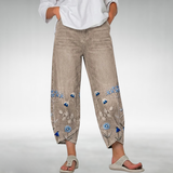 Everlee | Floral Cropped Trousers with a Petal Hem