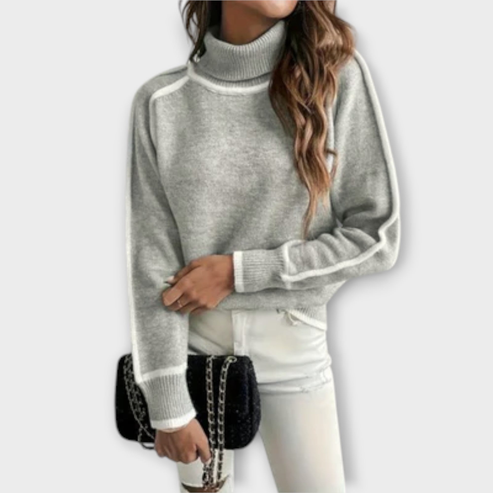 Trimmed High-Neck Jumper